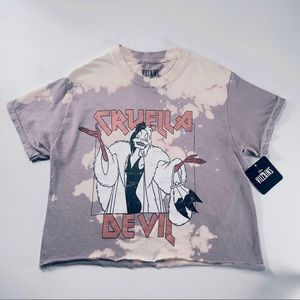 Bleach Tie Dye Cruella Devil Crop Top